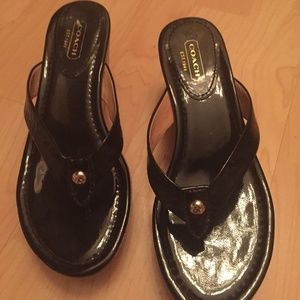 Coach - Black Platform Cork Sandals - Like New